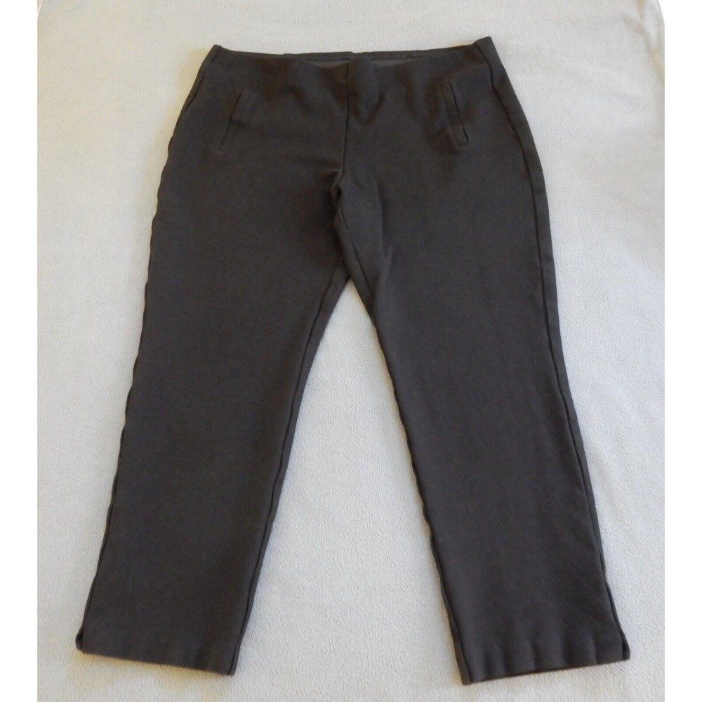 Chicos Womens Pants 2 W34 L24 Black Ankle Stretch Pull On Elastic Waist Mid Rise